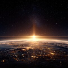 Earth sunrise, cosmic view