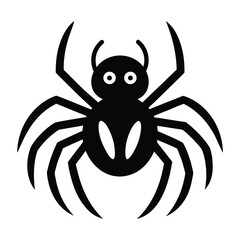Black crab spider vector illustration isolated on white, perfect for animal, insect, or Halloween designs.