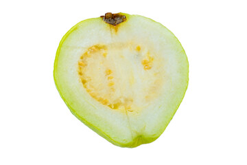 High Quality PNG Picture of sliced guava fruit on white background.