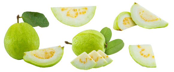 High Quality PNG Picture of fresh guava fruit isolated on white background
