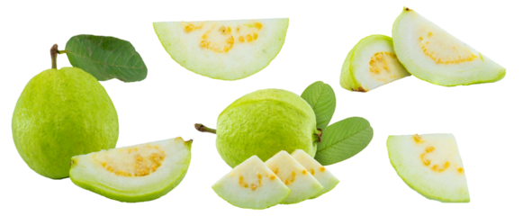 High Quality PNG Picture of fresh guava fruit isolated on white background