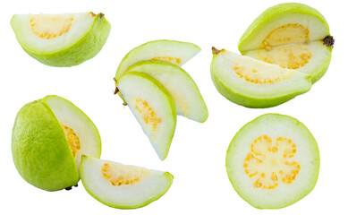 High Quality PNG Picture of fresh guava fruit slices isolated on white background