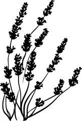 Lavender flower silhouette corner border decoration