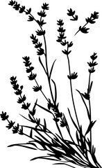 Lavender flower silhouette corner border decoration