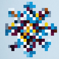 Pixel Snowflake Art