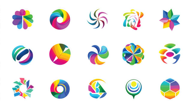 Vibrant Abstract Circular Logo Designs and Icons.