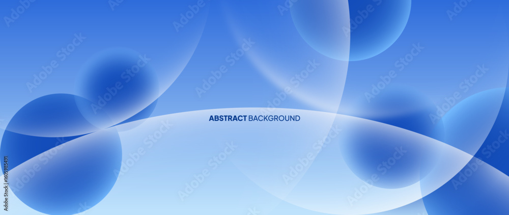 Poster abstract blue background. with random geometric circle patterns. beautiful color gradation. web bann