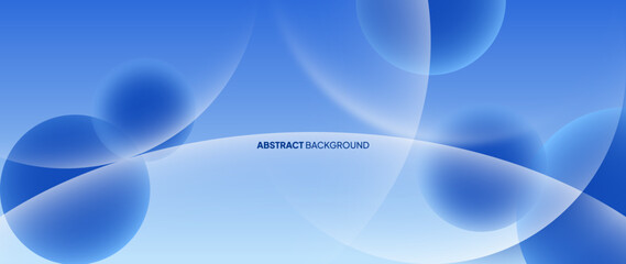 Abstract blue background. With random geometric circle patterns. Beautiful color gradation. Web banners, wallpapers, banners, brochures. Geometric background.