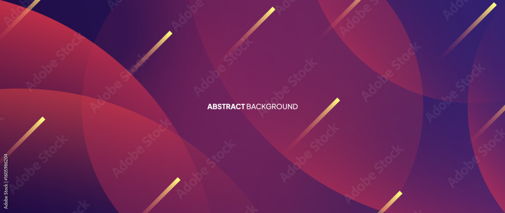 Poster Purple abstract background with overlapping circular objects forming a beautiful pattern. Gradient line patterns are scattered throughout.