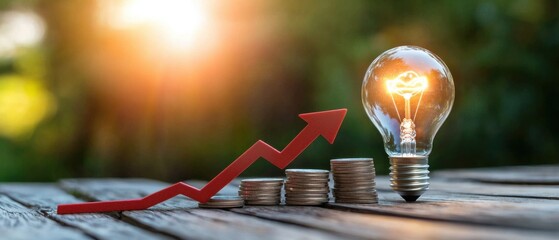Conceptual image depicting the rising cost of electricity and energy consumption, symbolized by a lightbulb representing the impact on households and businesses.
