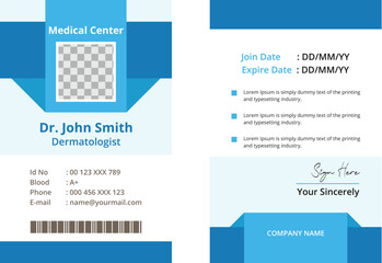 Modern medical staff id card design | Premium Vector