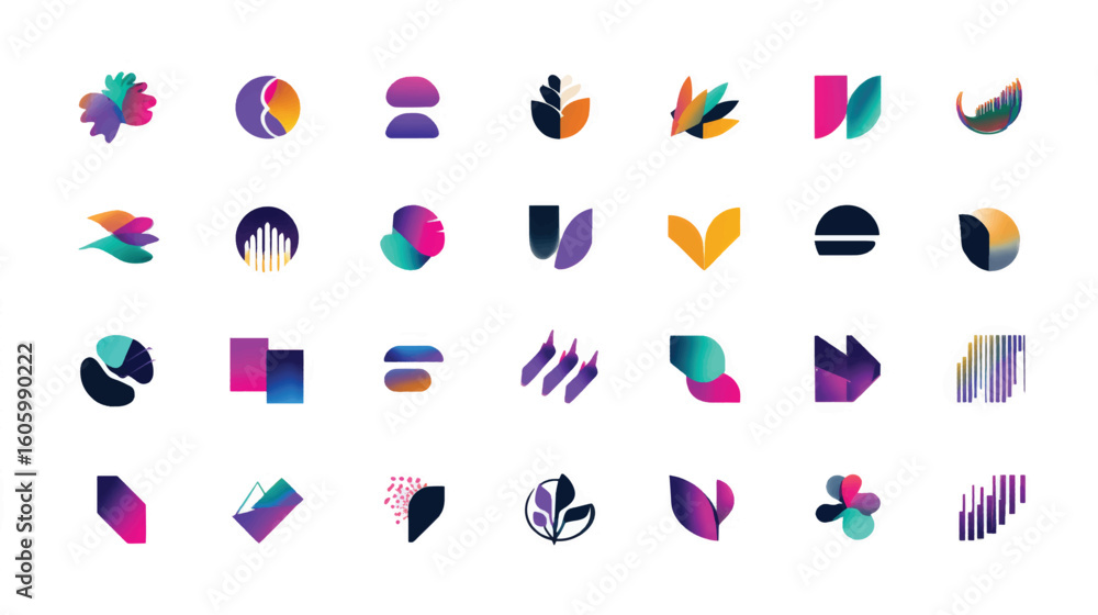 Poster a colorful set of web vector icons for your business and design needs