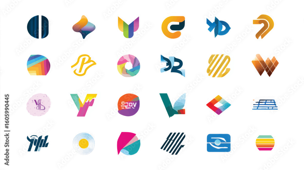 Poster a vibrant collection of colorful vector icons for your web design