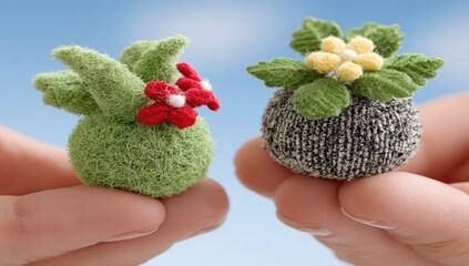 Miniature Plants in Hands
