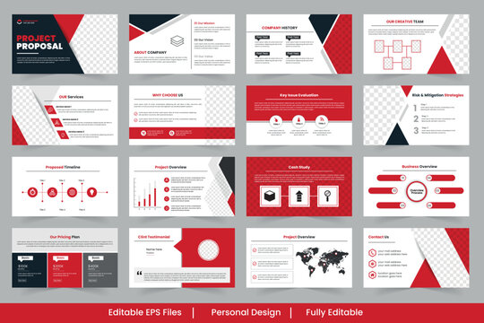 Business minimal slides presentation , Creative project proposal layout felements for professional presentations