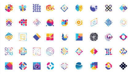 Naklejka premium Colorful vector numbers, a vibrant set of numerical symbols for web and school design