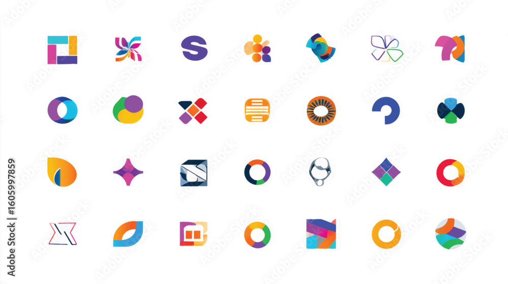 Poster a vibrant vector set of colorful numbers and symbols for web and social media design