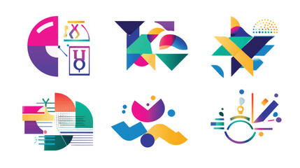Fototapeta premium A vector set of abstract business symbols and travel icons for your website design