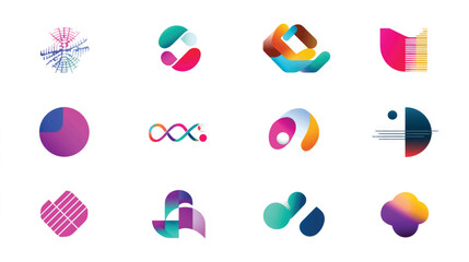 A vector collection of abstract logo and icon designs