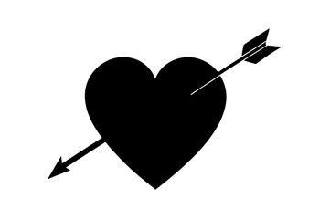 A passionate red heart pierced by Cupid's arrow symbolizes love and romance, an isolated 3D illustration perfect for Valentine's Day