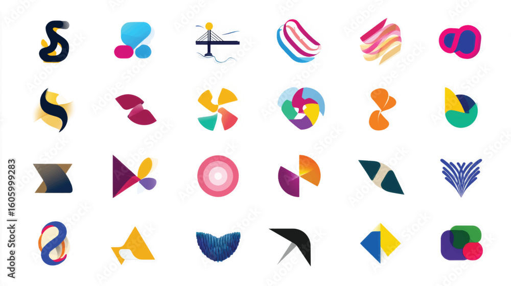 Poster a colorful set of vector icons for christmas design and web elements