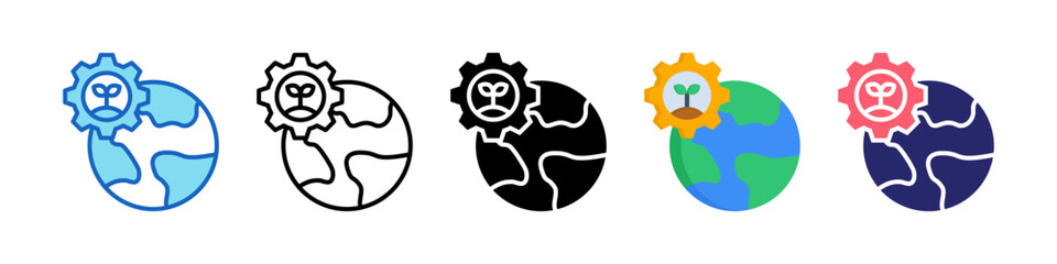 Environmental Control Multiple Style Icon Set Collection.  