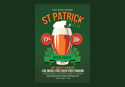 St Patricks Day Beer Party Flyer