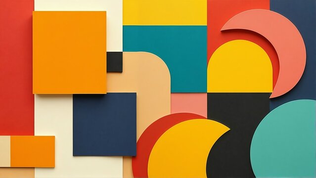 Colorful geometric shapes create a modern and vibrant abstract composition art