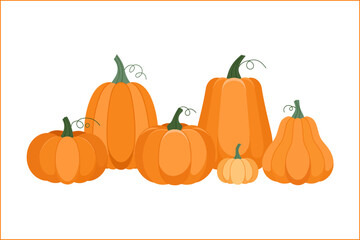 Halloween pumpkin face icon set, spooky jack o lantern collection, cartoon pumpkin faces, vector illustration, Halloween design
