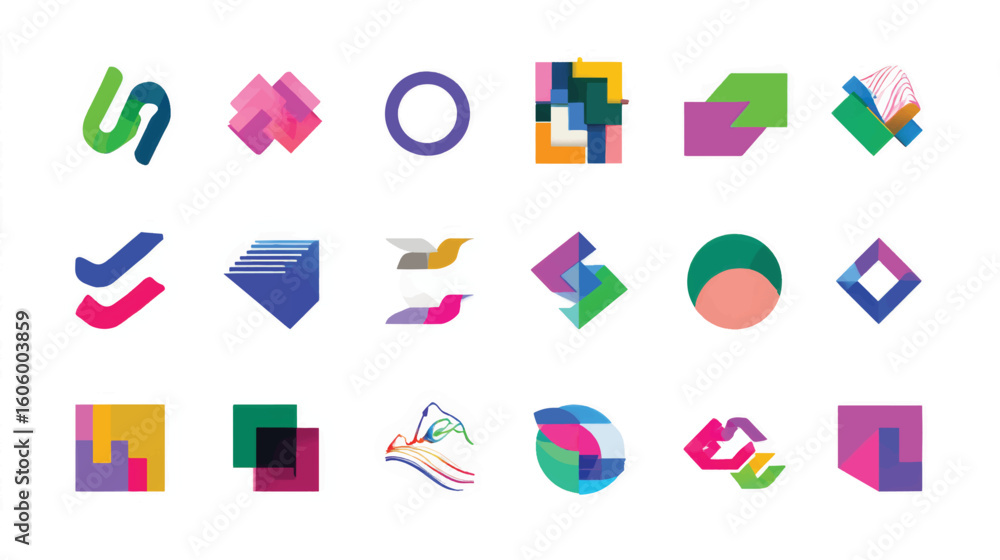 Poster this set of colorful business web icons with an arrow, a computer, and a mail symbol is perfect for 