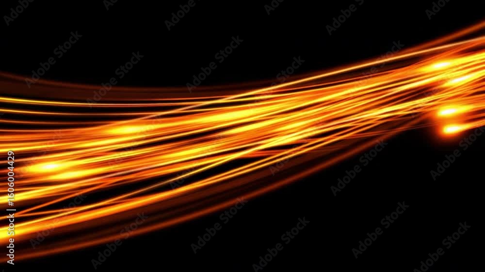 Poster abstract glowing lines with vibrant colors creating dynamic movement on a dark background for creati