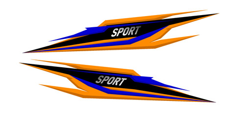 Side body graphic sticker design for car vectors. design stripes sports for car wrap. racing decals for tuning.