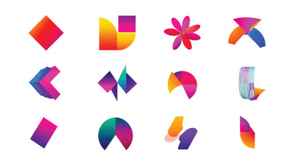 A vibrant vector set of colorful arrow icons for