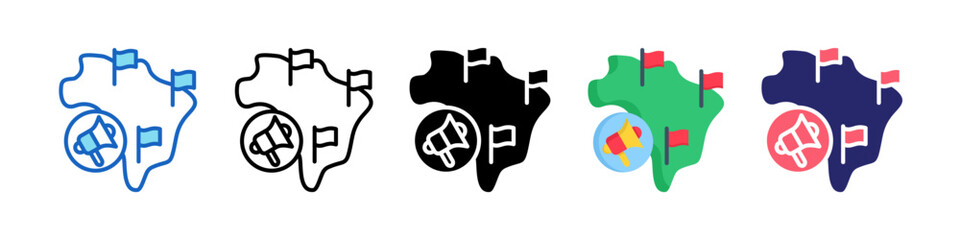 Territory Multiple Style Icon Set Collection.  