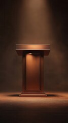 Mobile ratio image of podium in high quality, no people, suitable for Adobe Stock, clear and well-lit.