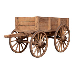 Obraz premium Wooden Cart on Transparent Background for Design Use