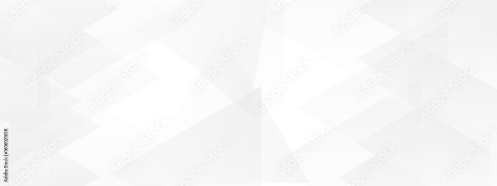 Poster white and gray overlap triangle geometric technology pattern. minimal rectangle randomly arranged wh