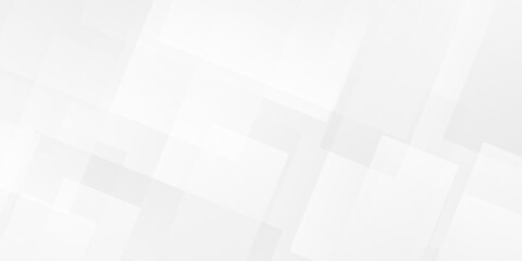 Obraz premium White and gray overlap triangle geometric technology pattern. minimal rectangle randomly arranged white lines transparent web square background layers. overlapping presentation design.