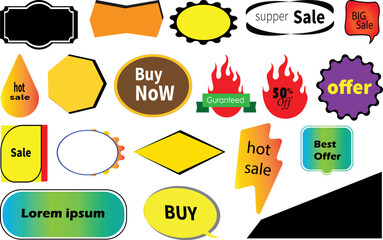 vector set of sale labels