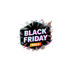 Black Friday Shattered Glass Sale Tag – Transparent PNG