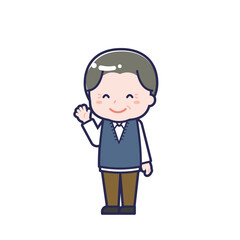 私服のシニア／ななめ／男性 10