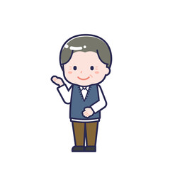 私服のシニア／ななめ／男性 18