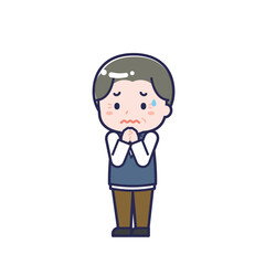 私服のシニア／ななめ／男性 23