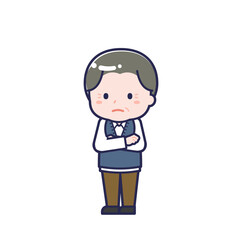 私服のシニア／ななめ／男性 30