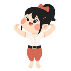 Animated student performing Thai dance