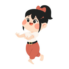 Cute girl in a Thai dancer costume