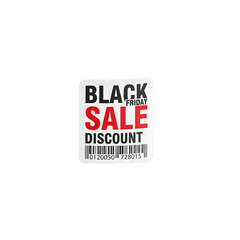 Black Friday Sale Label with Barcode – Transparent PNG