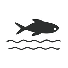 Fototapeta premium Simple illustration of a fish swimming in the water for graphic design and iconography