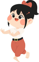 Cute girl in a Thai dancer costume