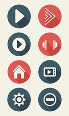 Fototapeta premium Flat design multimedia icons set
